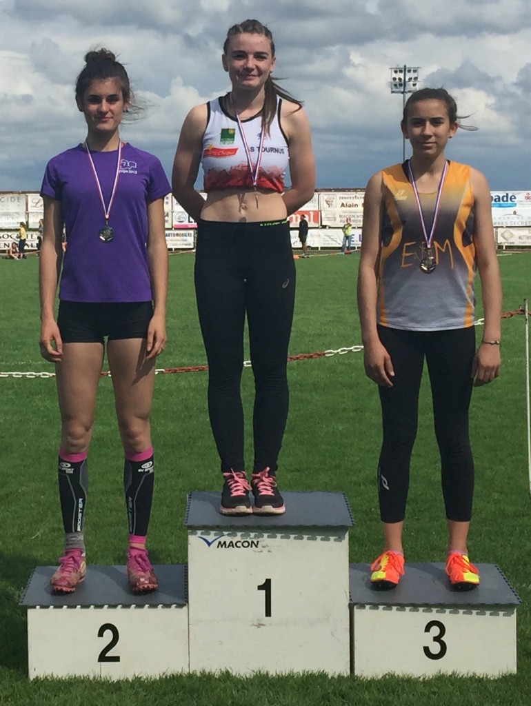 Podium Laure SAJOVIC - Championne de Saone et Loire - 100m